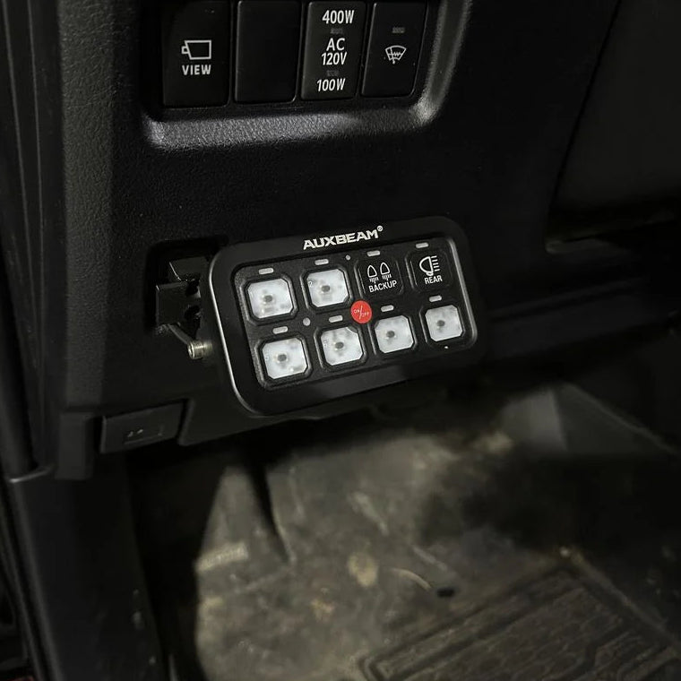 No-Drill AUXBEAM 8-Gang Switch Panel Mount for 5th Gen Toyota 4Runner